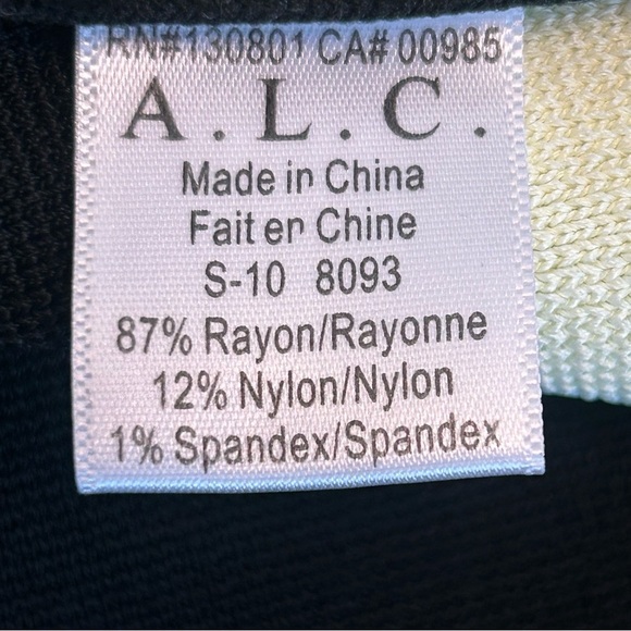 A.l.c. Striped Clift pencil Skirt in Black and cream Sz S bandage asymmetrical - Picture 9 of 13